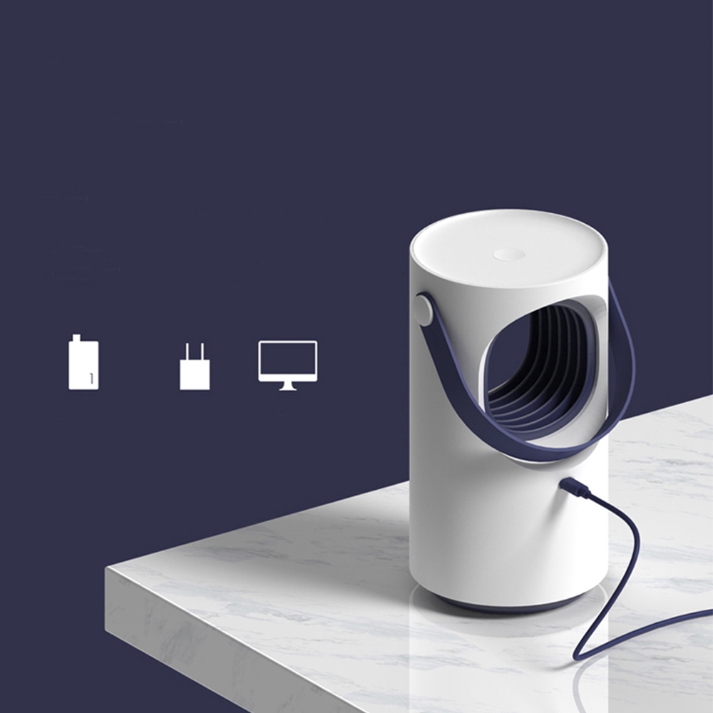 Uareliffe Vòng xoáy màu tím Đèn diệt muỗi Nguồn điện USB tự động Chất xúc tác quang điện Máy đuổi muỗi Máy đuổi muỗi di động câm thấp với đèn LED Đèn bẫy côn trùng cho vườn ngoài trời tại nhà