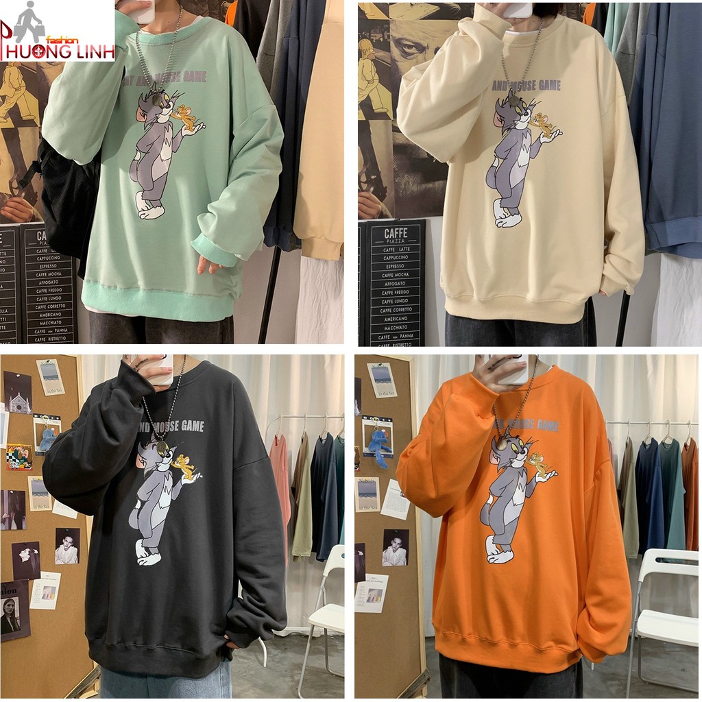 Áo thun dài tay unisex nam nữ | Áo thun dài tay chú mèo Tom - 270920201209