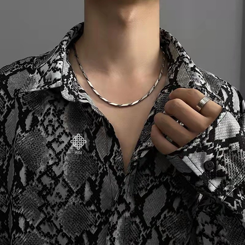 Dây chuyền titan unisex, Vòng cổ titan không phai không rỉ sét kiểu dáng hỏa tiễn, trangsucmoiluatuoi.RIN