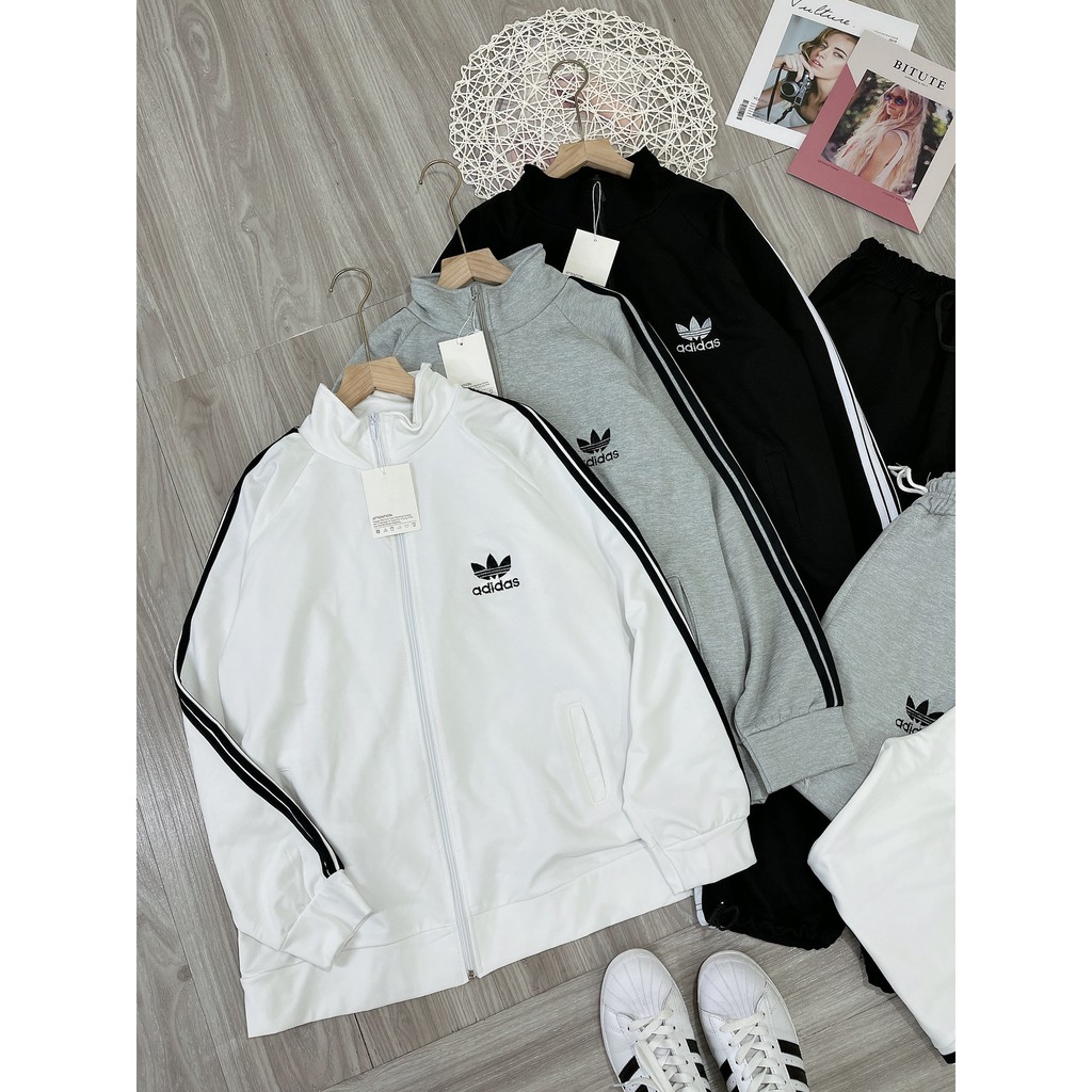 Set bộ thể thao unisex sẵn 3 màu viên tay Logo thêu Da.s_Có ảnh thật