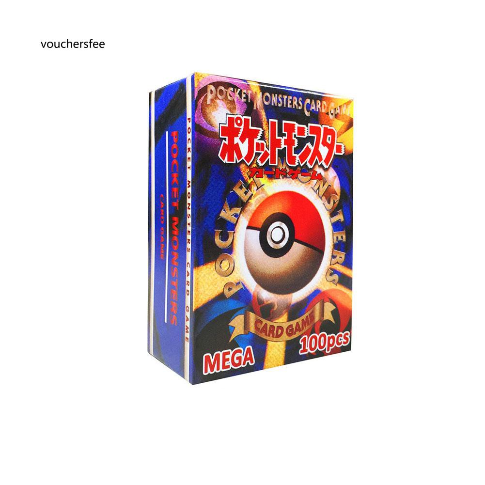 Set 100 thẻ bài pokemon tiếng Anh màu sắc bắt mắt vui nhộn cho bé