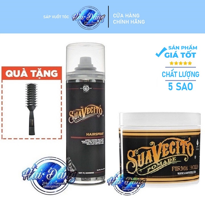 [CHÍNH HÃNG USA] Sáp Vuốt Tóc Suavecito Strong ( Firme) Hold Pomade + Gôm Suavecito Hairspray