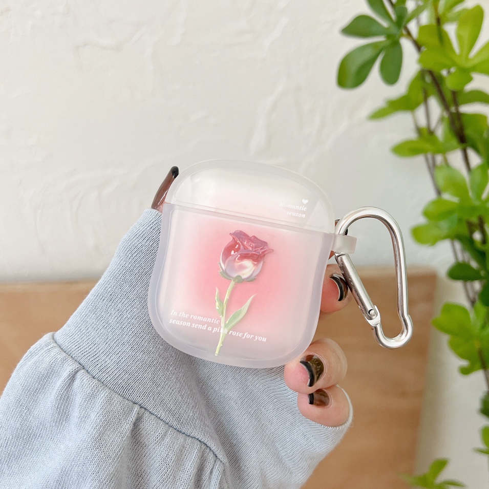 Vỏ Bảo Vệ Hộp Sạc Tai Nghe Bluetooth airpods 1/2 pro Bằng tpu Mềm Họa Tiết Hoa Lấp Lánh Dễ Thương