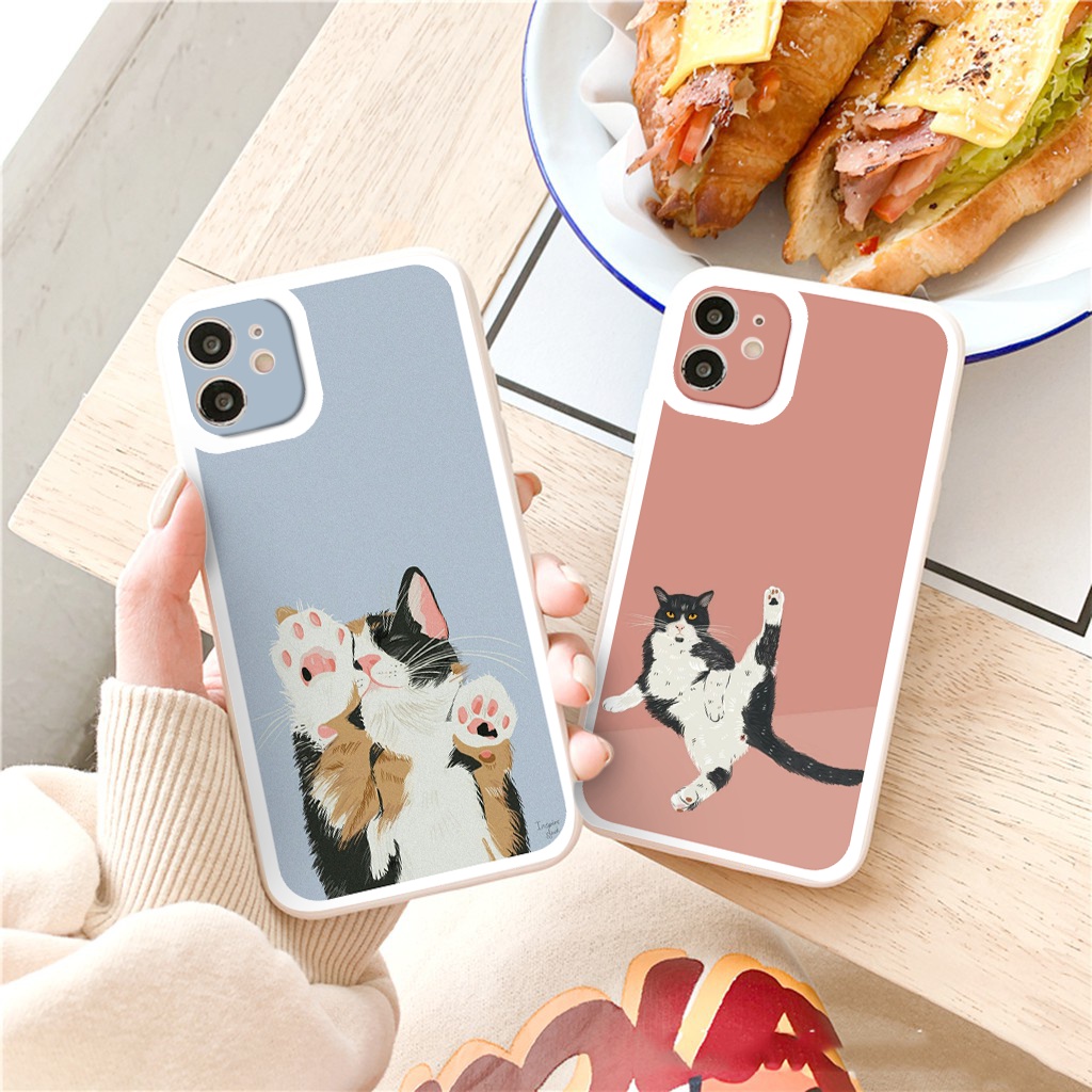 ỐP IPHONE BẢO VỆ CAM CHỐNG VÂN TAY CHỐNG BỤI vuông cạnh ốp lưng 12 promax Mèo đáng yêu full case 6 đến 13promax tr244