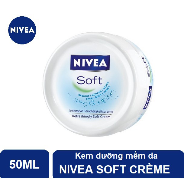 Kem dưỡng ẩm và làm mềm da NIVEA Soft Crème 50ml - Đức Chính Hãng