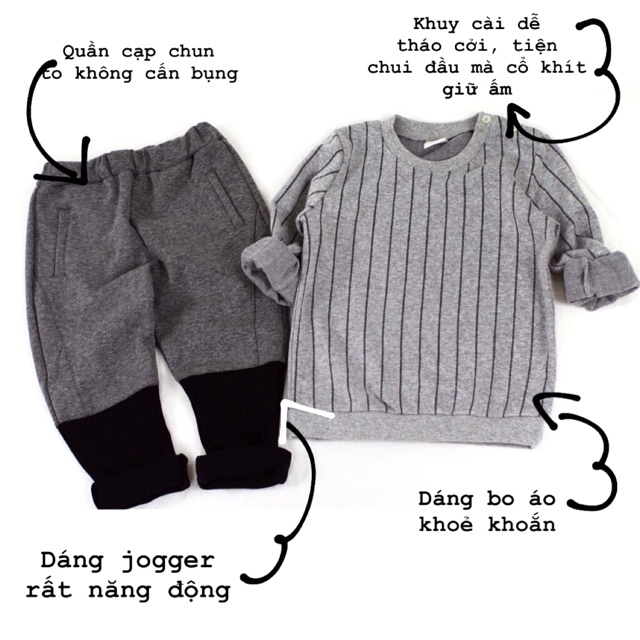 BỘ ÁO QUẦN JOGGER CHO BÉ TRAI