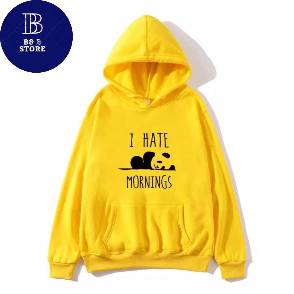 ÁO KHOÁC HOODIE I HATE MORNING FORM RỘNG NAM NỮ ĐỀU MẶC ĐƯỢC