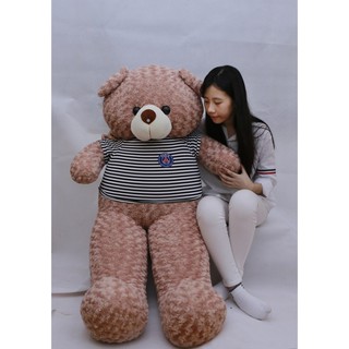 Gấu bông gấu teddy cao cấp khổ vải m8 cao 1m6 màu vani