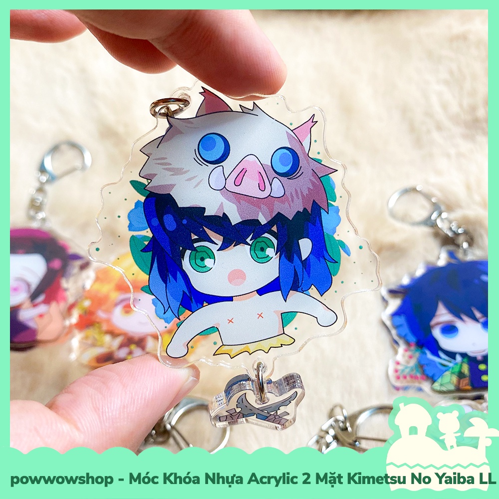 [Sẵn VN - Hỏa Tốc] Móc Khóa Nhựa Acrylic 2 Mặt Trong Suốt Kimetsu No Yaiba Lục Lạp Selfie Days
