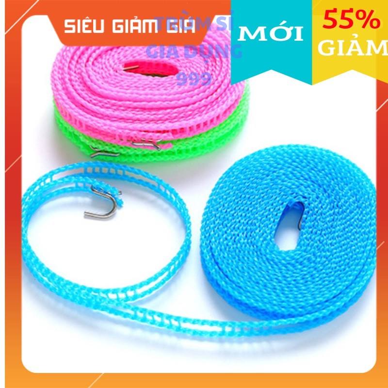 Dây phơi quần áo thông minh nhiều màu sắc, Dây phơi quần áo - Dây phơi đồ thông minh dài 5m không cần cặp