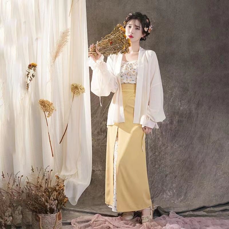 [M &amp; E] Đầm Sườn Xám Múa Bụng Cổ Điển Zhiyi 2022 Cách Tân Han Elements Yuzi Cho Nữ