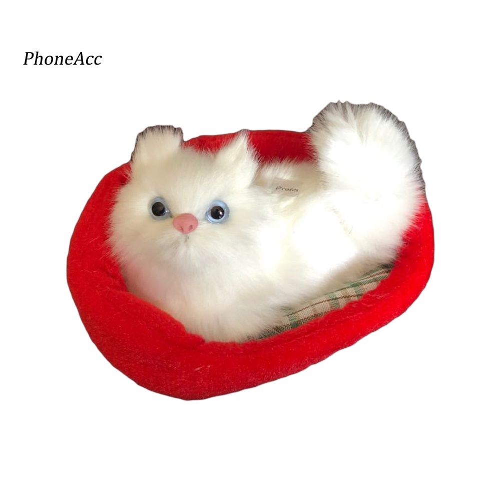 Đồ Chơi Mèo Nằm Ngủ Nhồi Bông Có Âm Thanh Dễ Thương Trang Trí Nhà Cửa / Xe Hơi