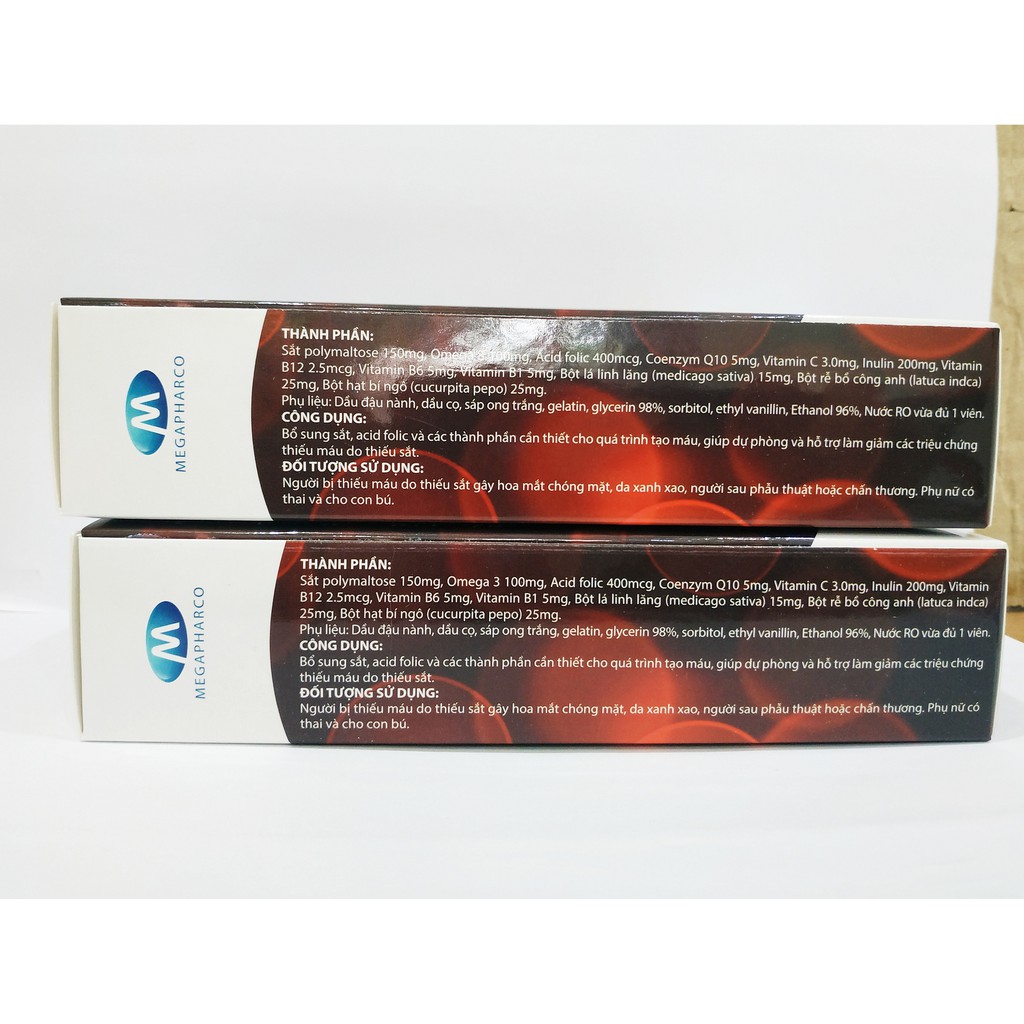 Viên Uống Bổ Máu Ferumvit - Bổ Sung Sắt Cho Người Thiếu Máu - Không Gây Táo Bón - Nguyên Liệu Nhập Khẩu - Hộp 30 Viên