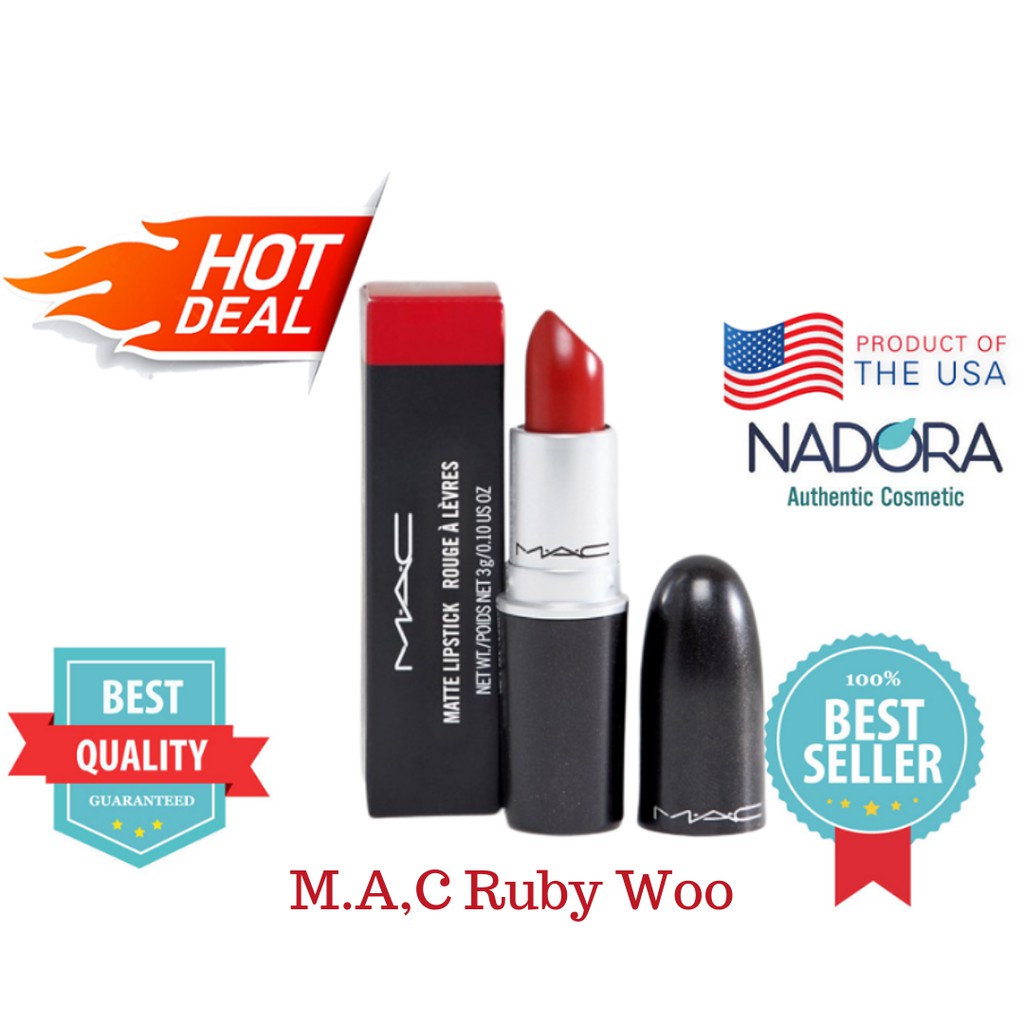 Son MAC Ruby Woo - Màu Đỏ Cổ Điển