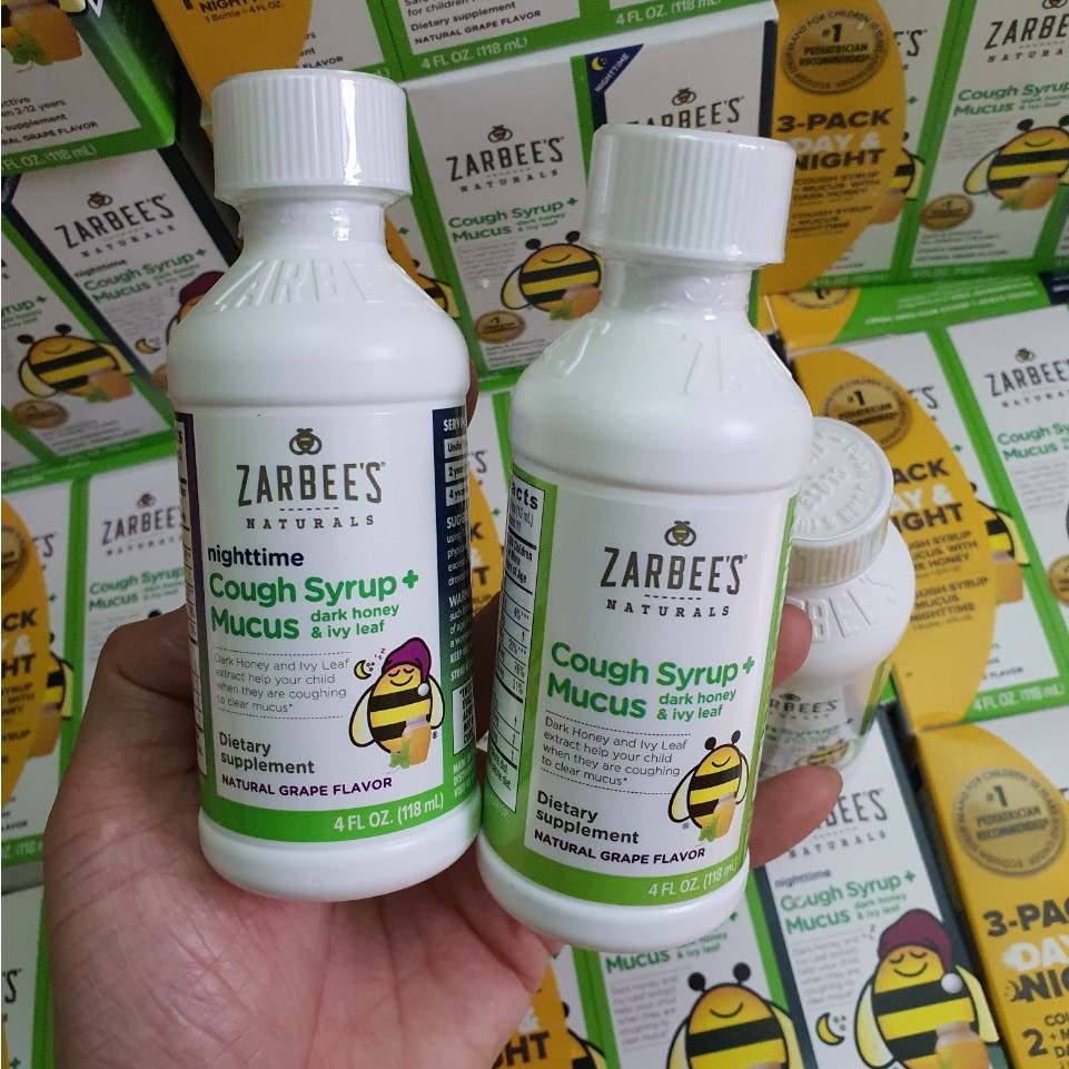 Siro Zarbees Cough Syrup + Mucus - tiêu đờm 118ml - USA