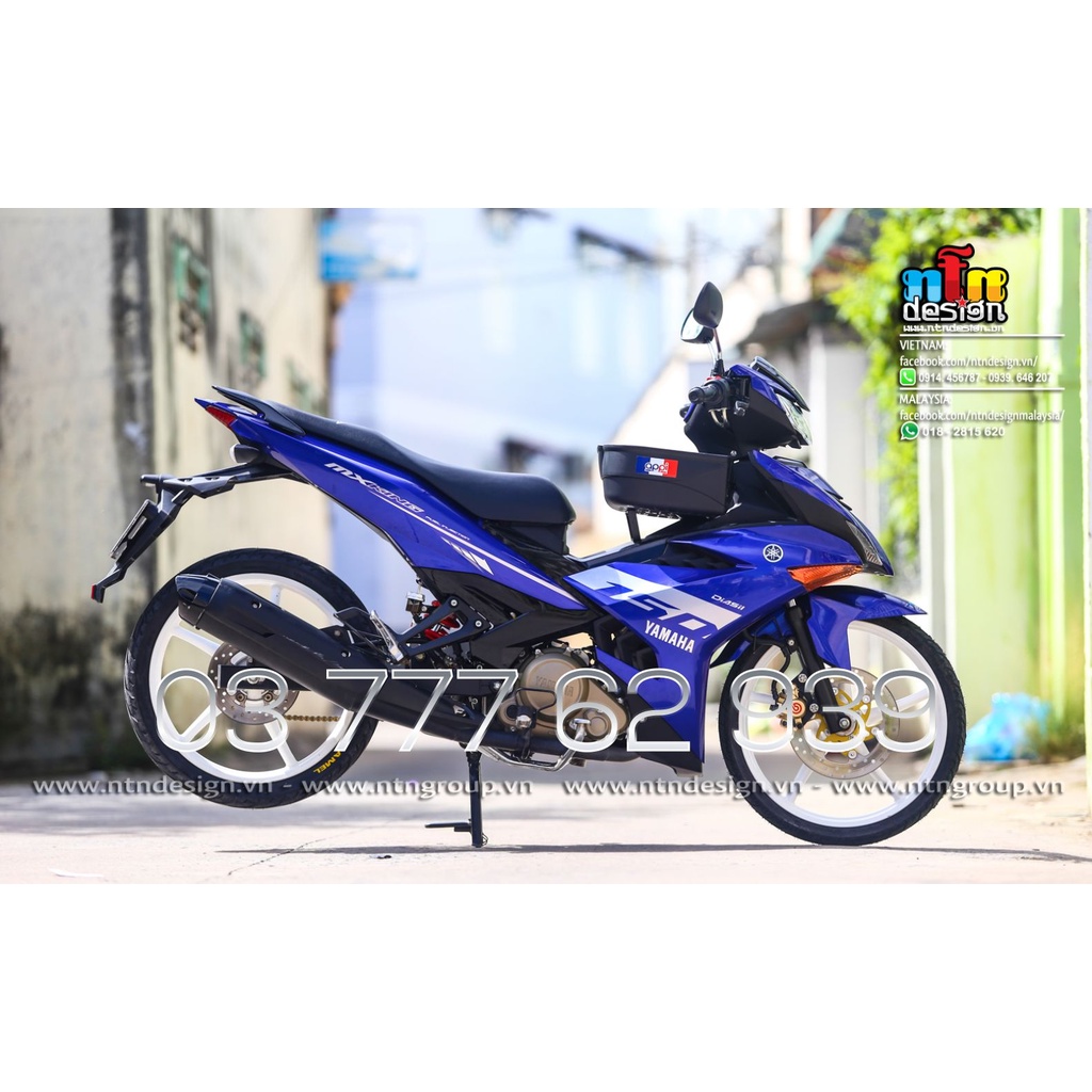 Tem MX KING Exciter 150 - Tem rời trắng xanh Gp - không bay màu - dễ dán