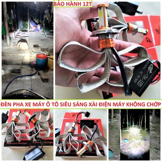 Đèn pha led xe máy siêu sáng xài điện máy trực tiếp không bị chớp lắp như zin cho các loại xe