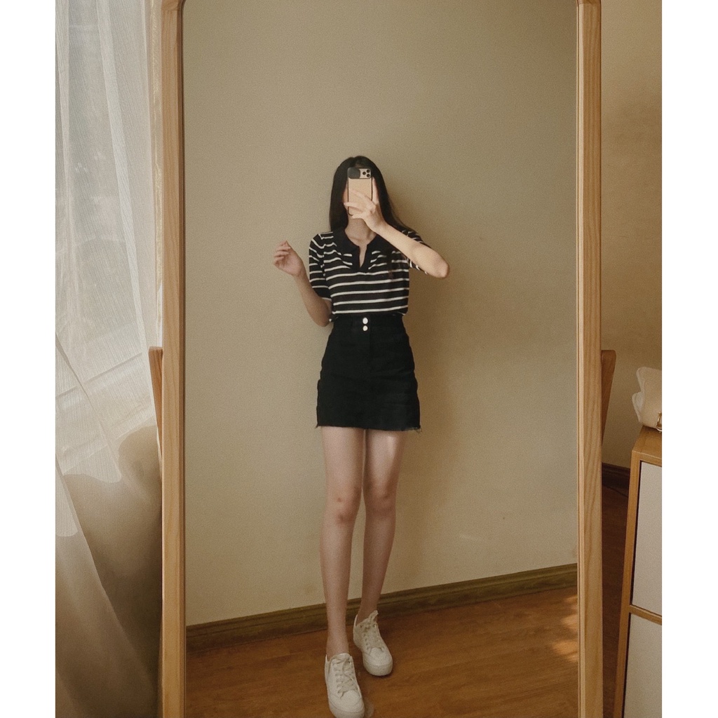 Áo len polo cổ V kẻ ngang A1949 SUSTORE | BigBuy360 - bigbuy360.vn