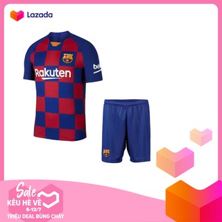 Quần Áo bóng đá CLB BARCELONA (Ca rô xanh) Mùa giải 2019/20- vải thun lạnh cực xịn