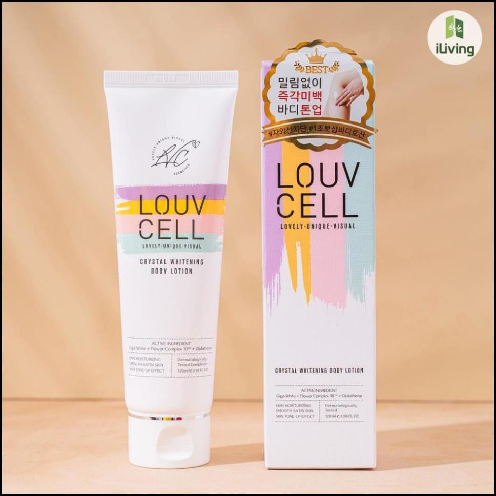 KEM DƯỠNG TRẮNG DA BODY LOUV CELL CRYSTAL WHITENING BODY LOTION 120ML VÀ 250ML