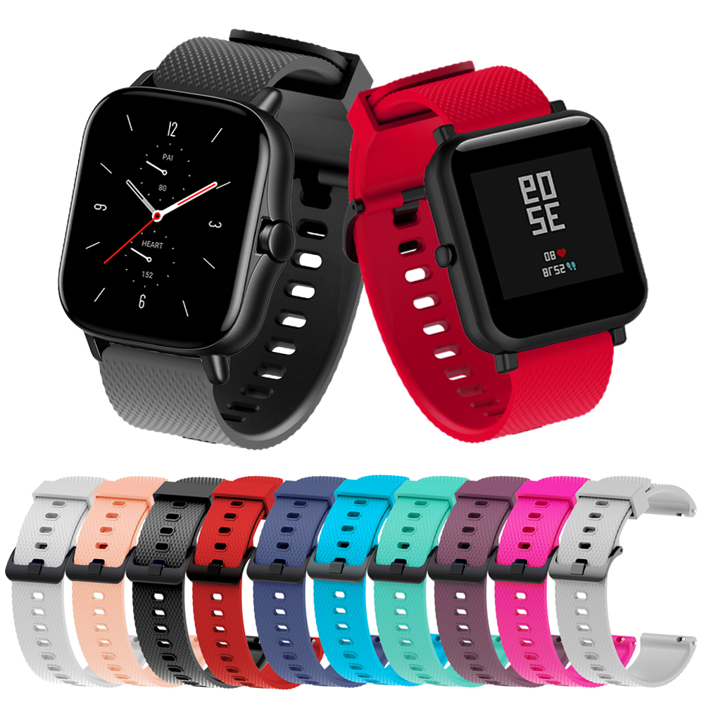 Dây Đeo Silicone Thay Thế Cho Đồng Hồ Thông Minh Xiaomi Amazfit GTS 4 3 2 2e 4Mini 2Mini BIP Lite S U / GTR 42mm