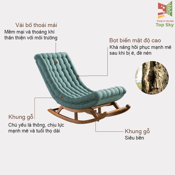 Ghế thư giãn Ghế sofa bập bênh có đôn kèm gối Ghế lười Sofa lười -T157X