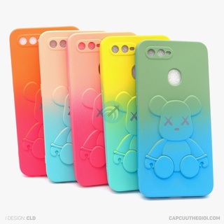 [SP068516] Ốp lưng OPPO F9 gấu nổi 2 màu, Ốp lưng gấu KAWS phối màu chất silicone cao cấp bảo vệ camera
