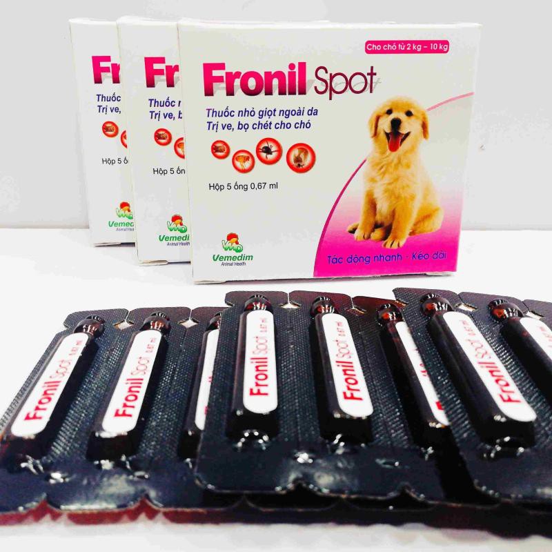 Nhỏ gáy Fronil Spot loại bỏ Ve, rận bọ chét cho chó ống 0.67ml