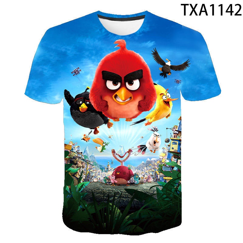 Áo Thun In Hình Angry Birds 3D Thời Trang Dành Cho Bé Trai Và Bé Gái