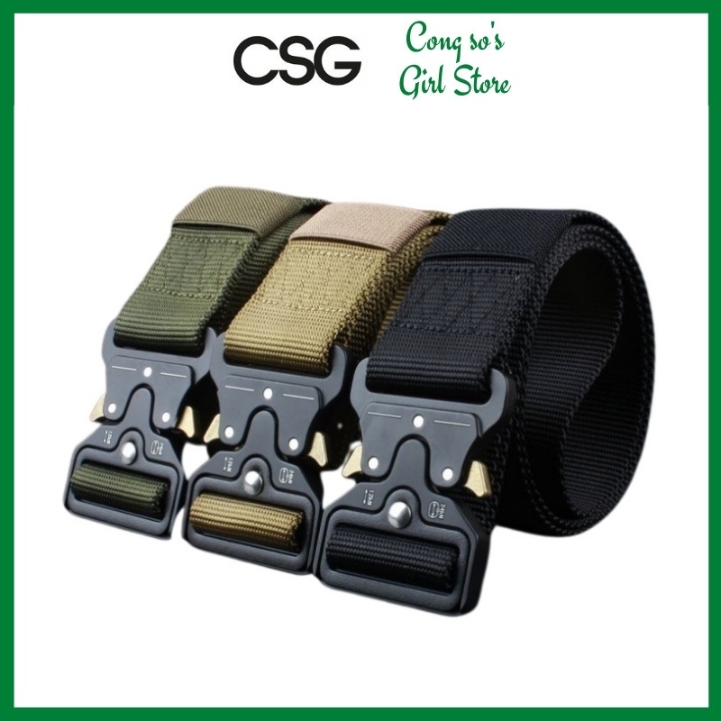 Thắt lưng nam dây dù vải dù dây nịt nam đẹp khoá hợp kim cao cấp dùng trong quân đội CSG