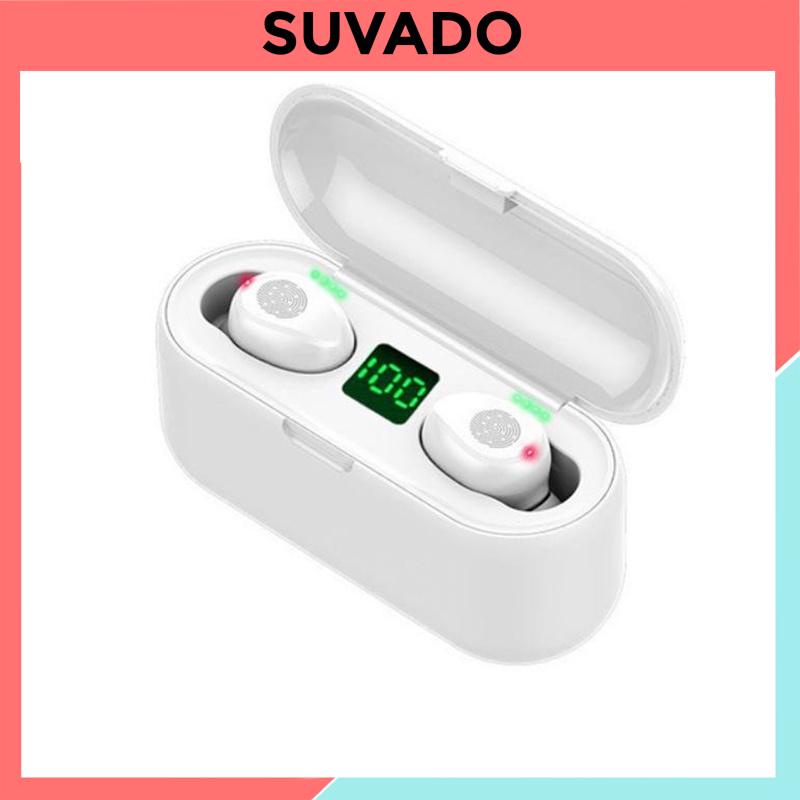 Tai nghe Bluetooth F9 TWS 5.0 bản không dây cảm ứng chống ồn chống nước, tích hợp sạc dự phòng 2000mAh