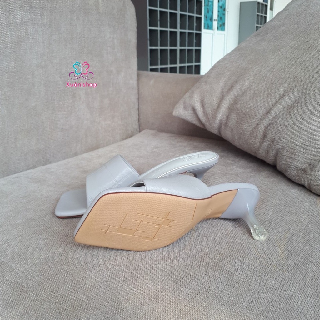 Dép Dusto quai ngang bản rộng, gót nhọn cao 6cm (size 35, 36)
