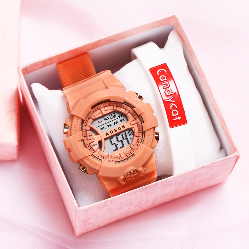 Đồng hồ điện tử thể thao thời trang unisex  dây Silicon cao cấp AOSUN PKHRAS001