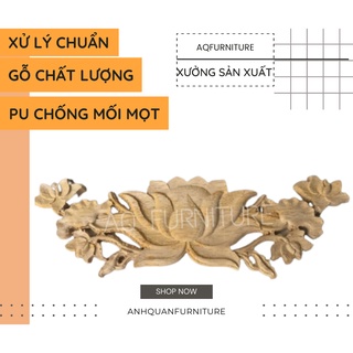 Tấm gỗ chạm khắc họa tiết trang trí nội thất 30x10cm