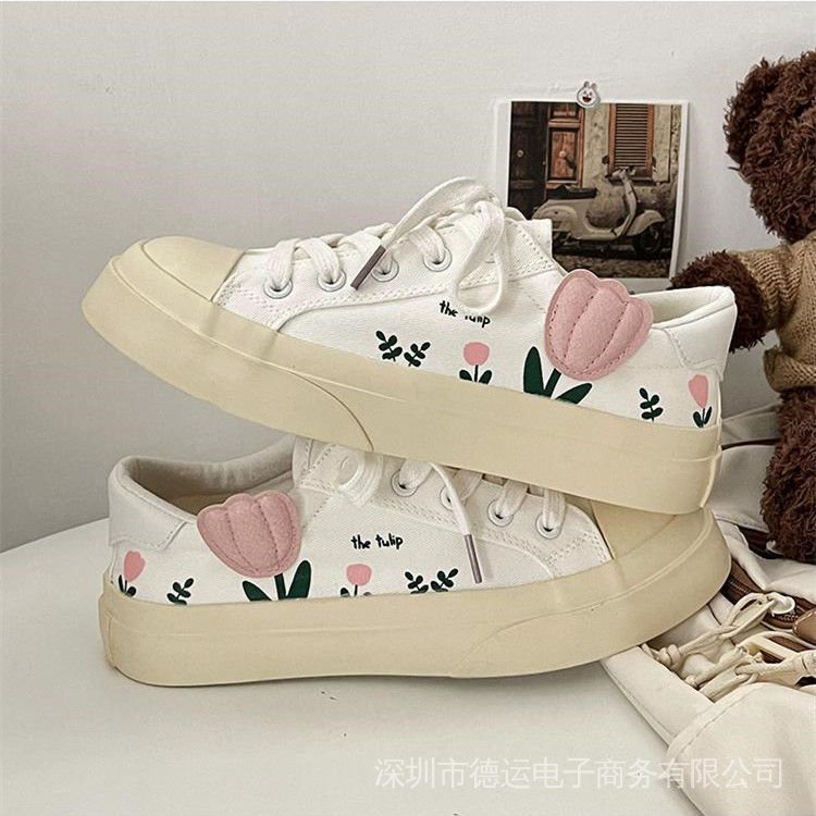 Giày Thể Thao Vải Canvas Đế Bằng Phong Cách Hàn Quốc Thời Trang Mùa Hè Mới 2023