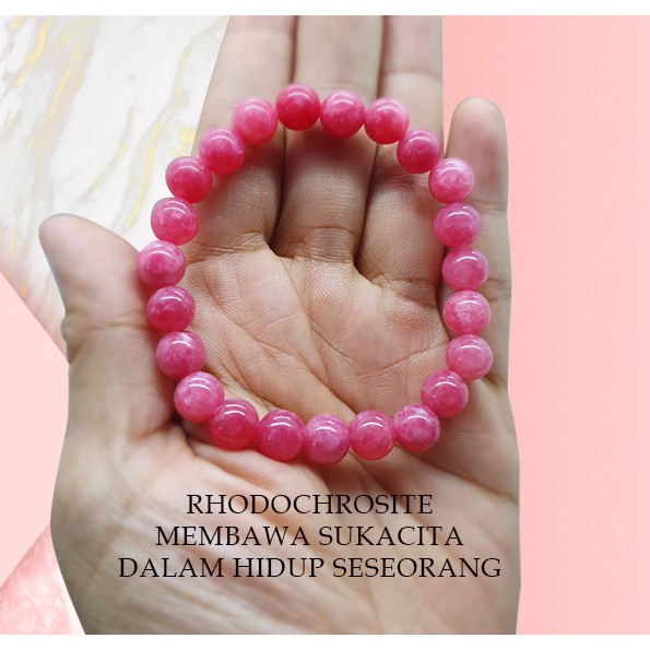 Vòng Tay Chuỗi Hạt Đá Rhodochrosite Tự Nhiên (gbp32)