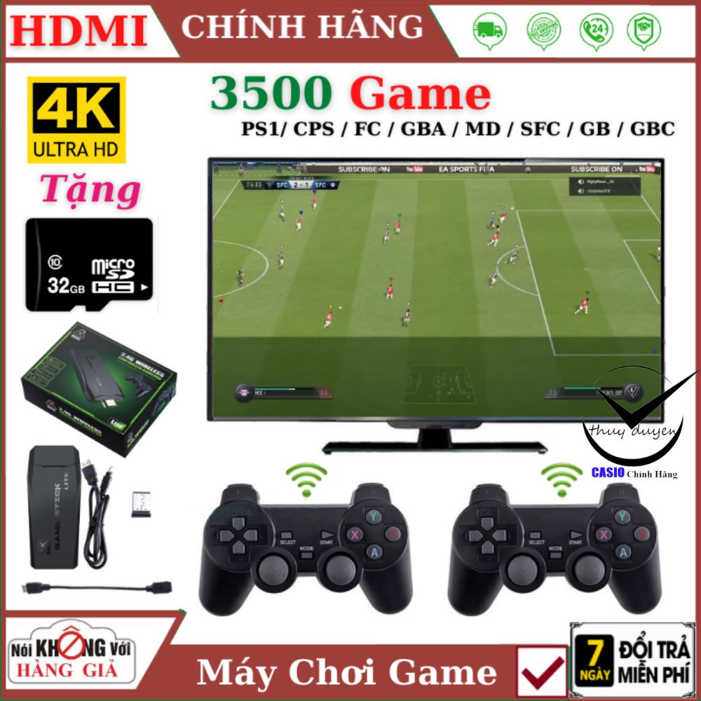 Máy chơi game cầm tay PS 3500 stick 4k Ps1/ Ps2 /Nitendo switch, Compact, kết nối HDMI, tặng thẻ nhớ 32GB, playstation