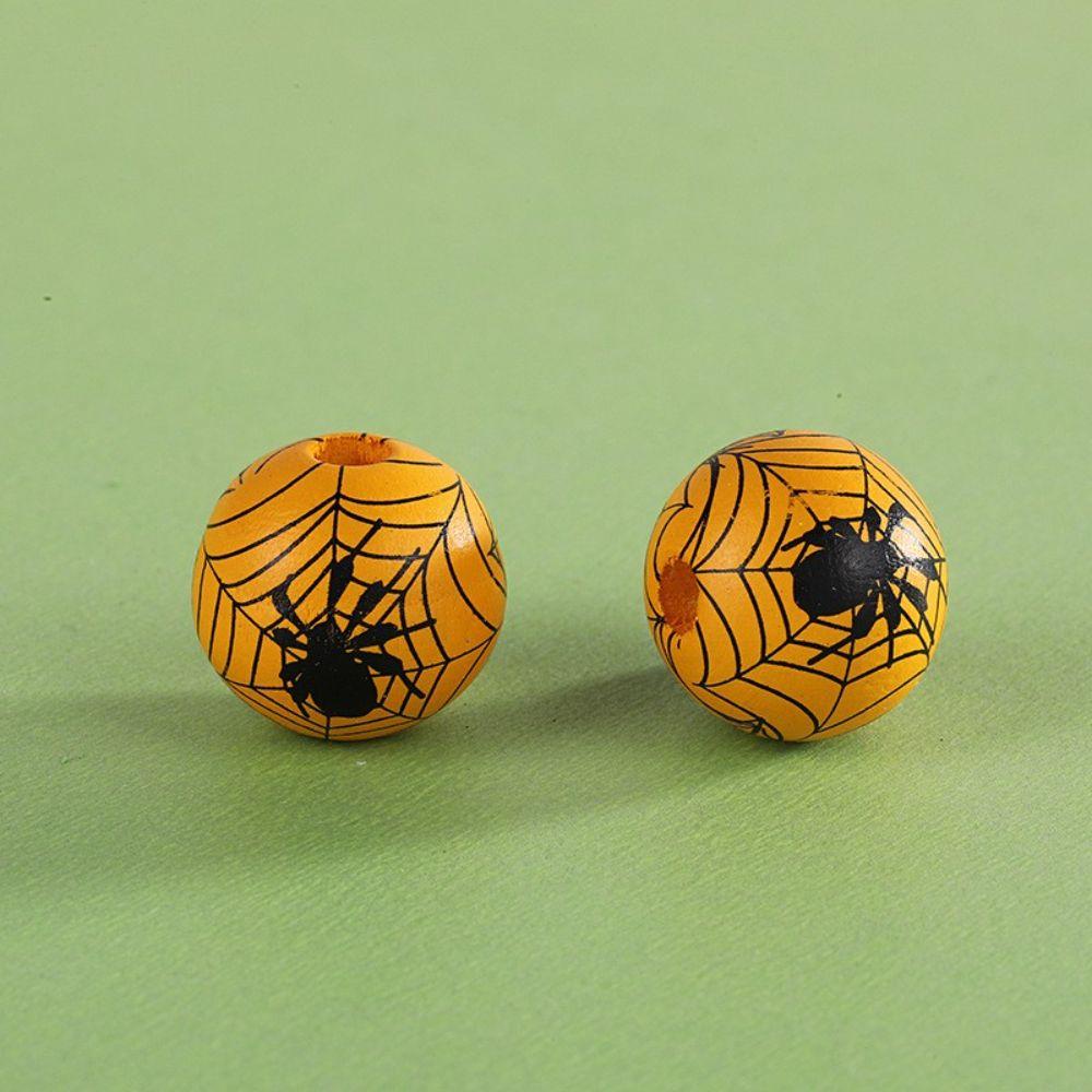 Hạt Gỗ Tròn Nhiều Màu Sắc In Họa Tiết Nhện 1 Cái VANES1 Dùng Làm Trang Sức / Dây