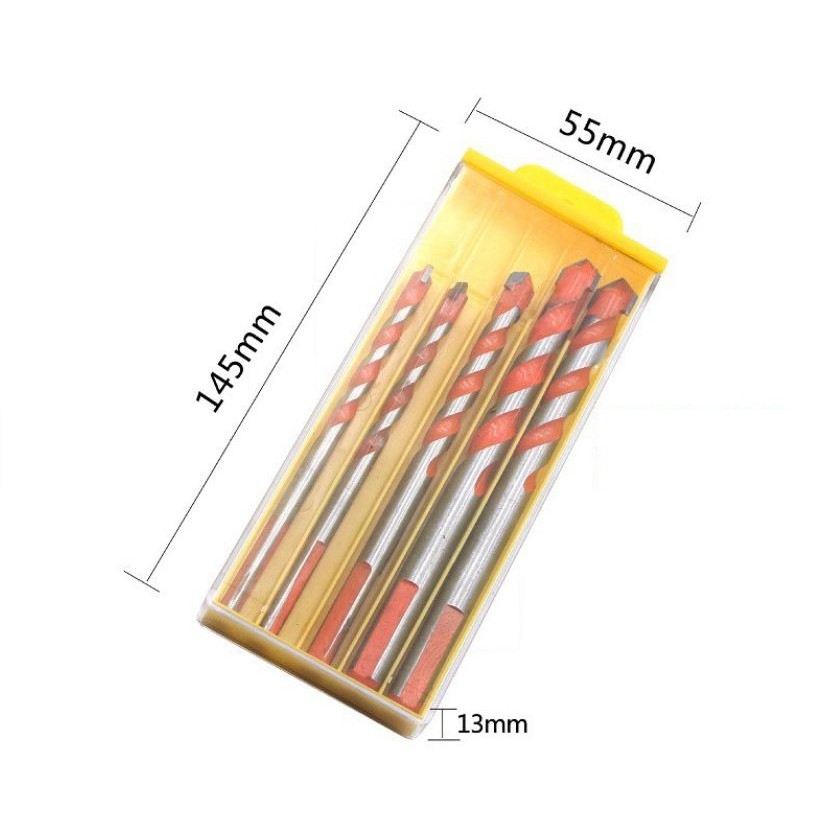 Bộ 5 mũi khoan đa năng khoan gạch,khoan đá,khoan kính,khoan gỗ,khoan nhôm thép mỏng đường kính 6-12mm