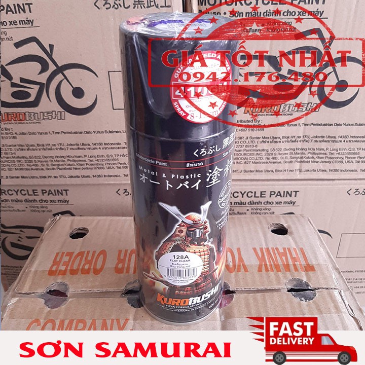 COMBO SƠN SAMURAI MÀU ĐEN NHÁM - LÓT UCH210 - MÀU 109A - BÓNG 128A