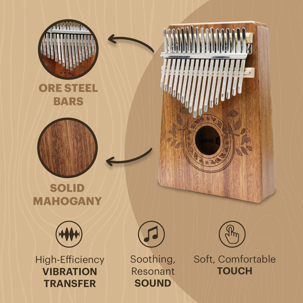 Đàn kalimba Tonic Gỗ Tử Đàn - Ấn Độ 17 phím hộp cộng hưởng âm vang to TONIC-M17003S Hàng chính hãng