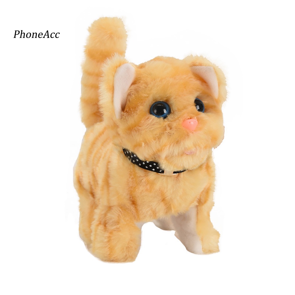 Đồ Chơi Mèo Nhồi Bông Điện Tử Cầm Tay Chạy Pin Vui Nhộn Cho Bé