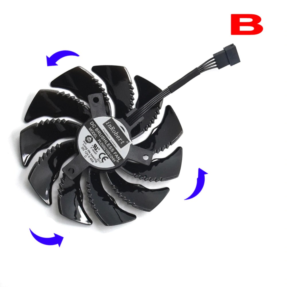 Quạt Tản Nhiệt 88mm Pld09210S12Hh T129215Su 4pin Cho Radeon Aorus Rx580 / 570 Gigabyte