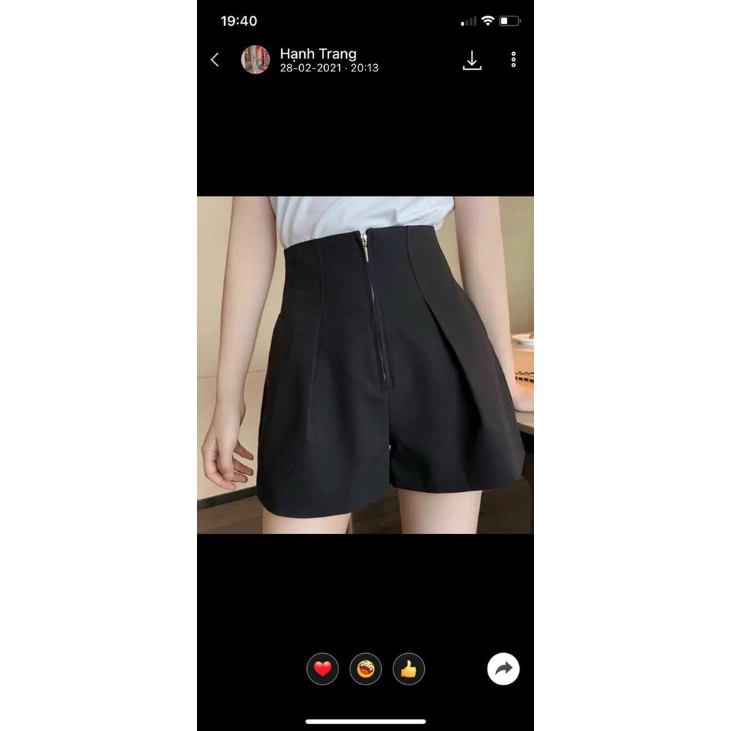 Quần short khóa trước