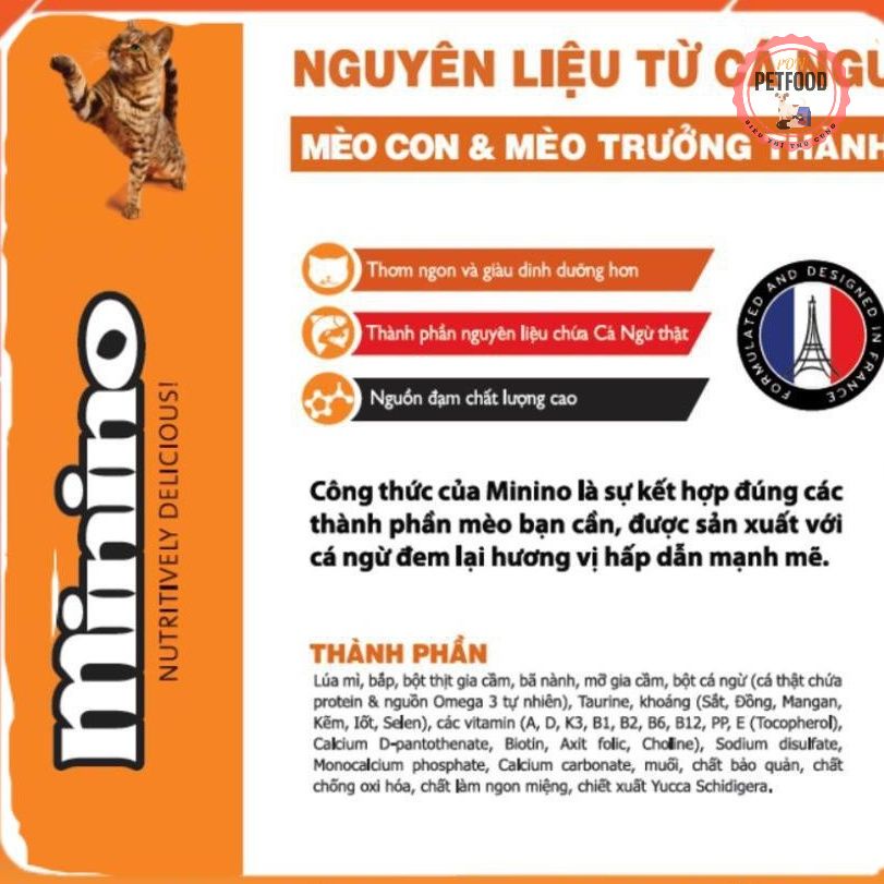 Thức ăn cho mèo Minino Tuna Flavored 480gr
