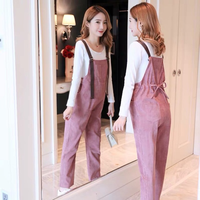 Sét quần yếm bầu hàng quảng châu❤️sẵn yếm hồng sỉ M❤️