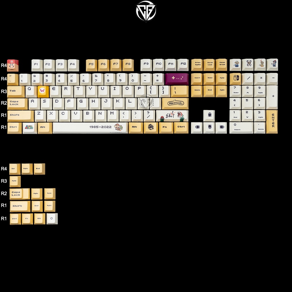 Keycap Mario Vàng 122 nút Nhựa PBT Profile Cherry