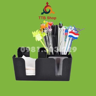 Khay đựng ống hút khăn giấy nhựa