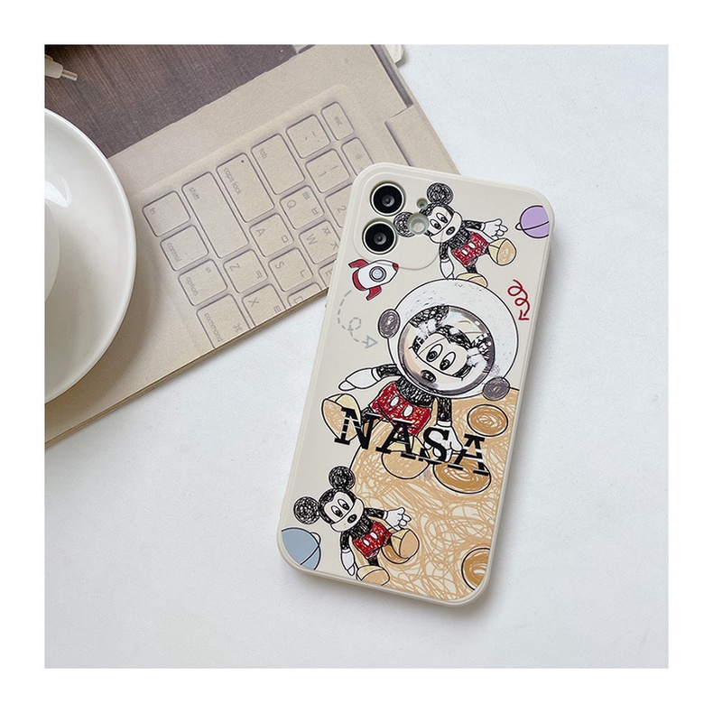 Ốp lưng iphone cạnh vuông phi hành gia MickeyNasa 6/6s/6plus/6splus/7plus/8plus/x/xs/xsmax/11/11promax/12/12pro/12promax