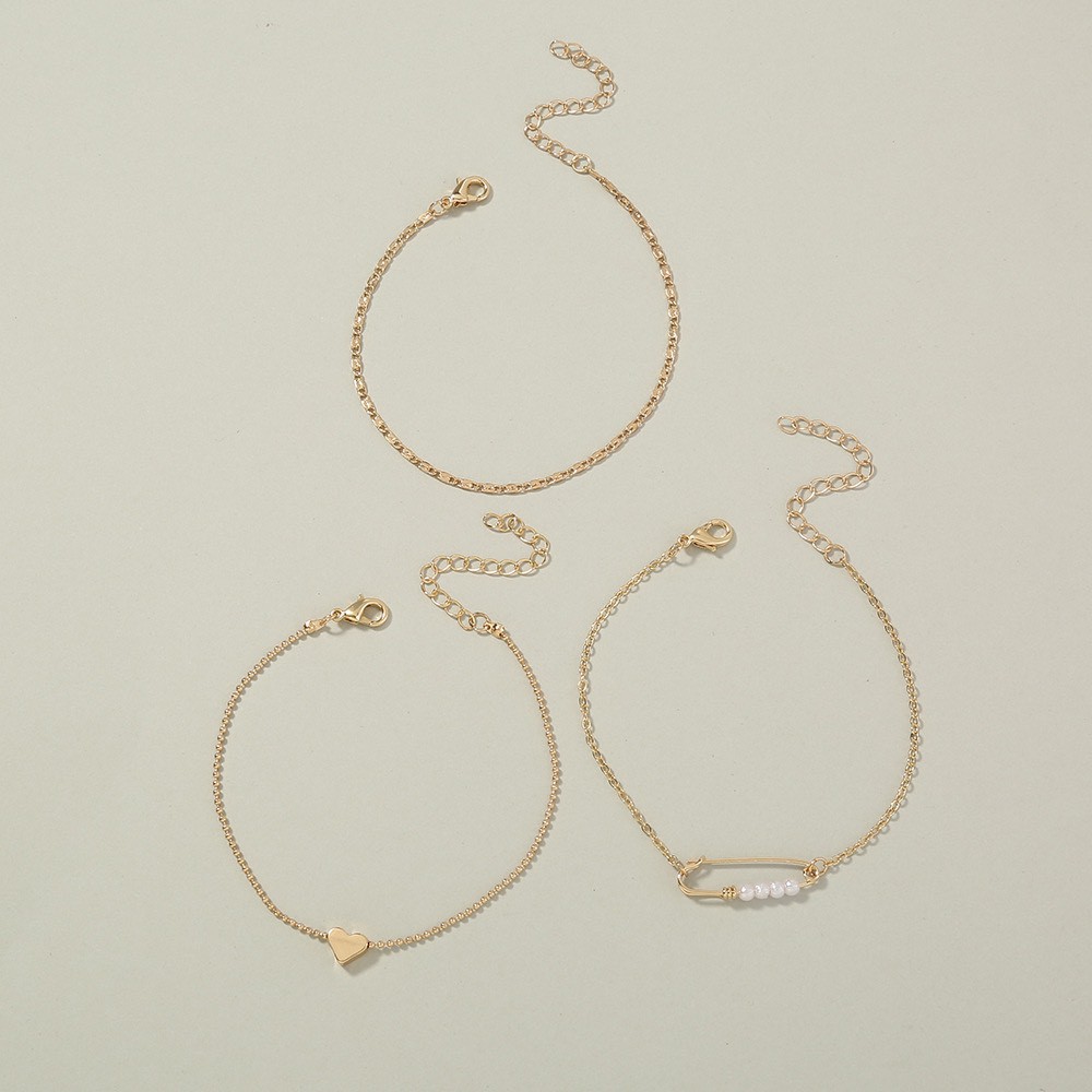 JUST FOR GILSSet 3 Vòng Tay Lắc Tay Hợp Kim Màu Vàng B095